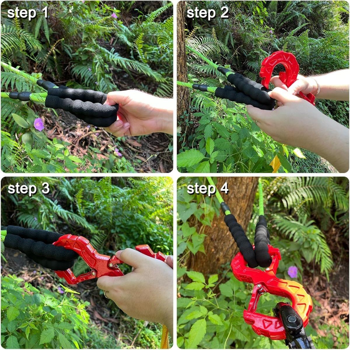 Heavy-Duty Forged S-Type Winch Hook, Dual Recovery Shackle with Anti-Slip Lock, 4x4 Off-Road Towing Hook for Truck/SUV/Jeep