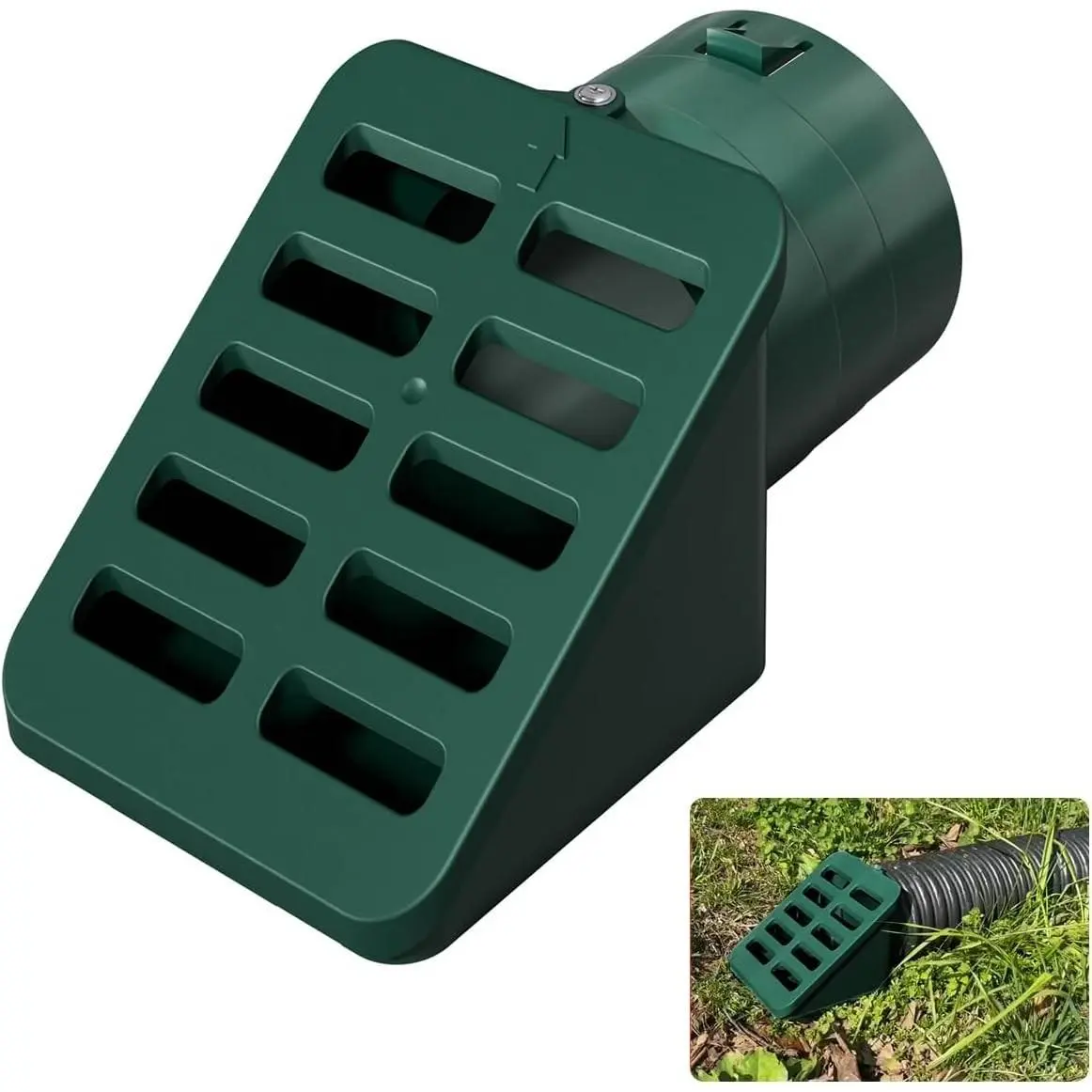 4" Universal Yard Drain Grate Cover, Slope French Drain Drainage Emitter for Sump Pump, Gutter Downspout Guard Cover Fits 4" SCH 40, 4" SDR 35 and 4" Corrugated Pipe