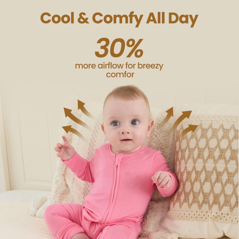 PatPat Bamboo Baby Boy / Girl 3-Pack&2-Pack Solid&Rainbow Printed 2-Way Zip Romper Anti Slip Long-sleeve Footie