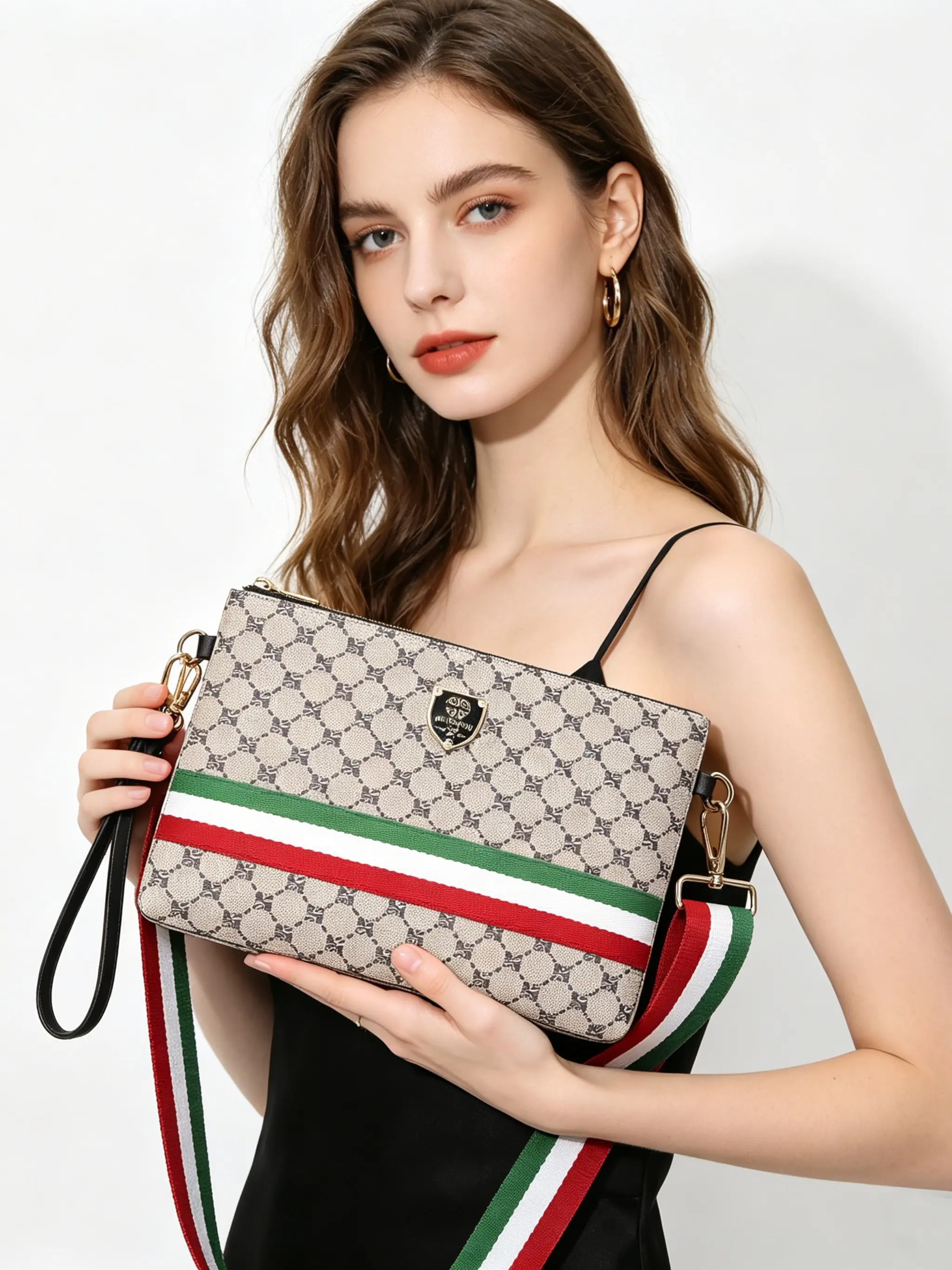 Men's Crossbody Messenger Bag, Trendy PU Material, Geometric Pattern, Street Style, All-Season Fashion Accessory, Casual & Stylish Design