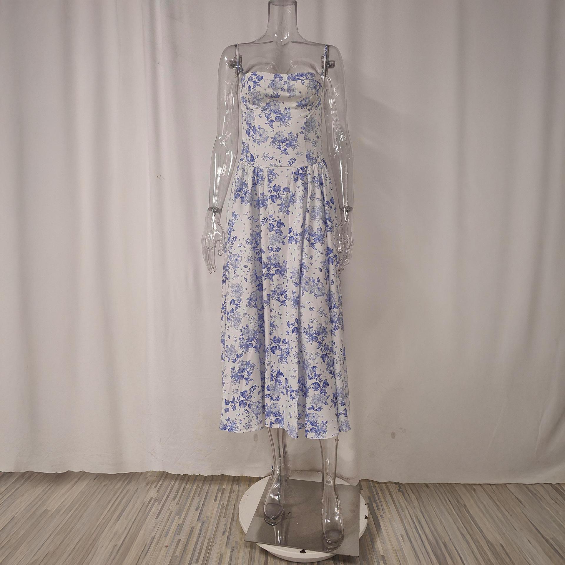 2026 beautiful women's clothing, new spring models, French retro court style solid color suspender dress