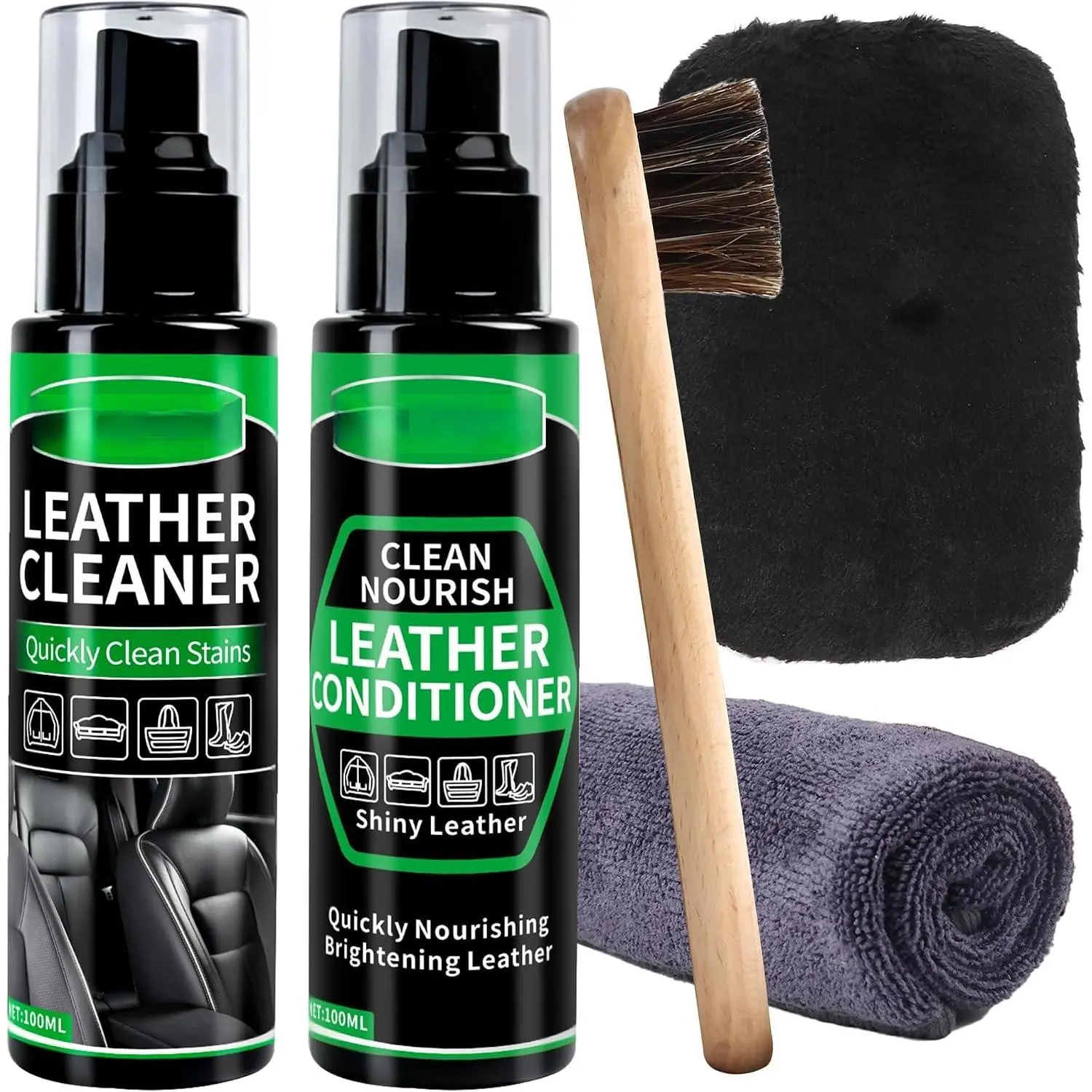 Leather Cleaner Conditioner  Interiors Care Kit Seat Purses Bags