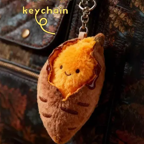 Healing Roasted Sweet Potato Keychain, Fun Sweet Potato Shaped Pendant,  Creative Bag Decoration Christmas / Thanksgiving,