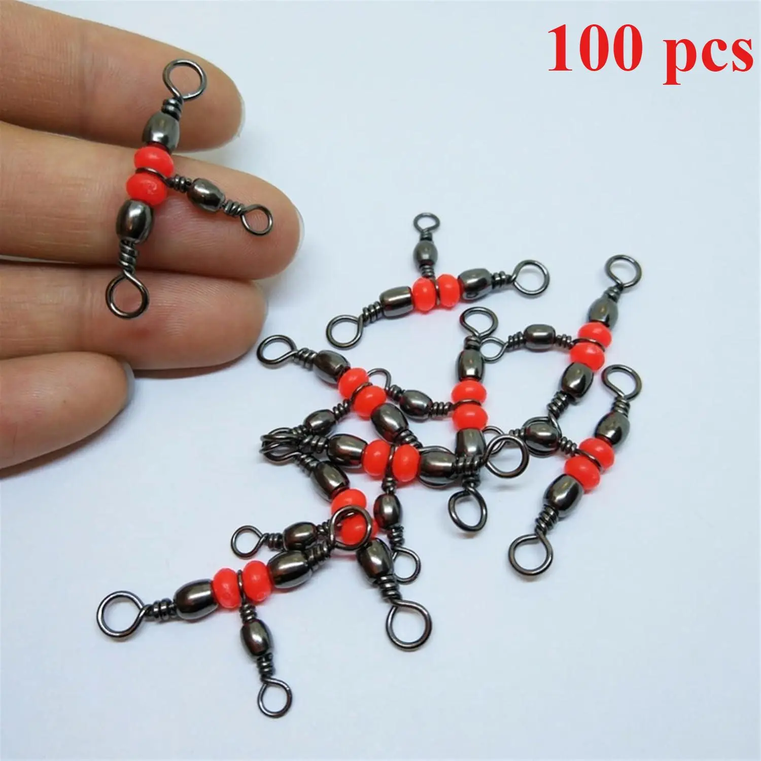 Fishing Swivel Snap, 100pcs/set Anti-winding Fishing Swivel Snap, Fishing Accessories for Outdoor Fishing, Fishing Tool Rolling Adapter