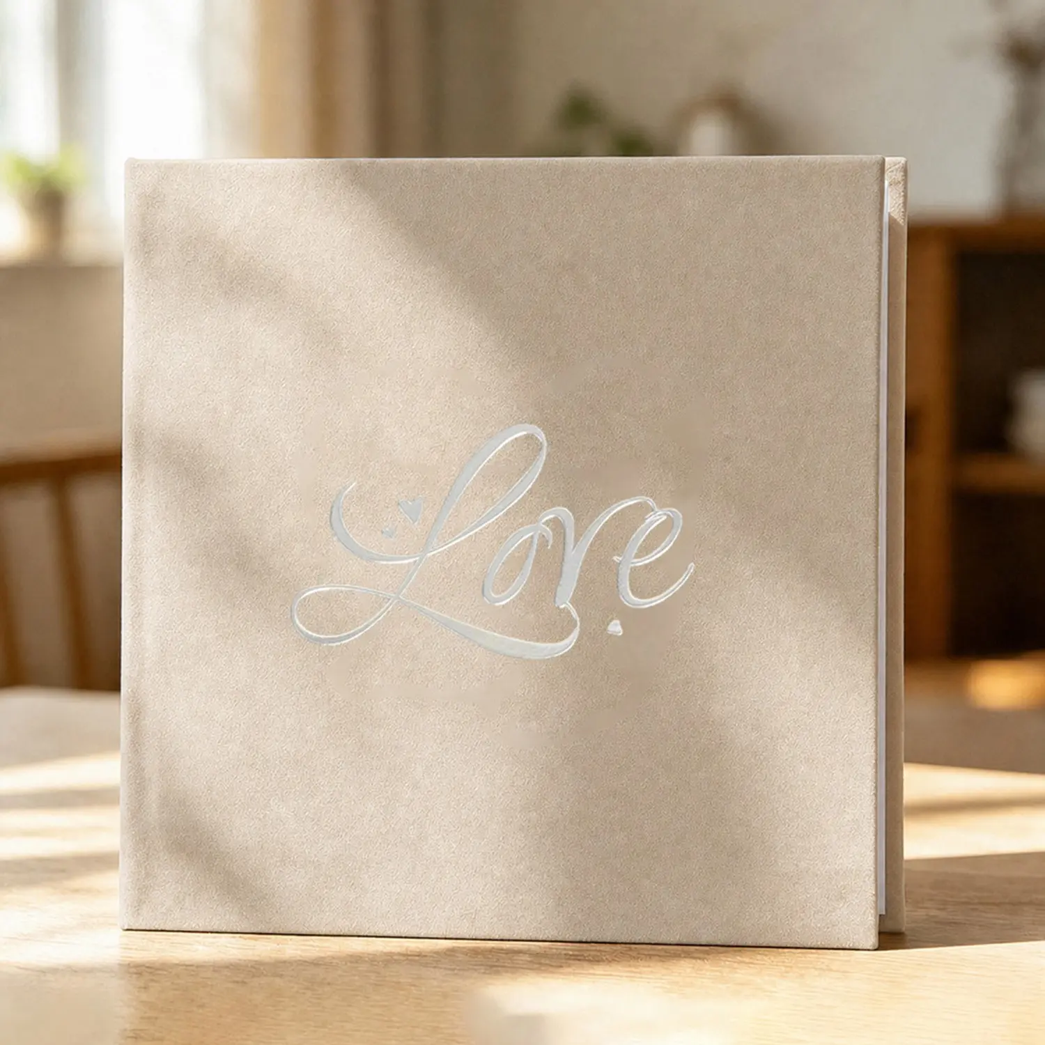 Luxurious Love Album, Silver Color Embossed Themed Photo Book, Fits 4x6 Inch Photos, Ideal for Couples, Travel, Family Memories, Anniversary Gifts, Photo Albums, Picture Album