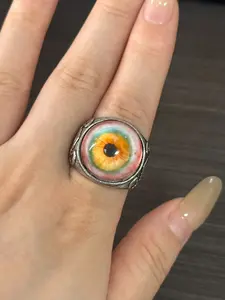Gothic Eye Realistic Iris & Design Ring for Men & Women, Durable Unisex Jewelry for Daily Wear & Halloween, Gothic Accessory with Expressive Eye Effect - Ideal Gift