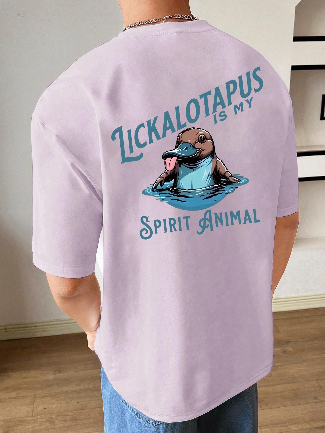 Men's Regular Fit Letter & Animal Print Round Neck Tee, Casual Short Sleeve Crew Neck T-shirt for Summer, Fashion Men's Top for Daily Wear