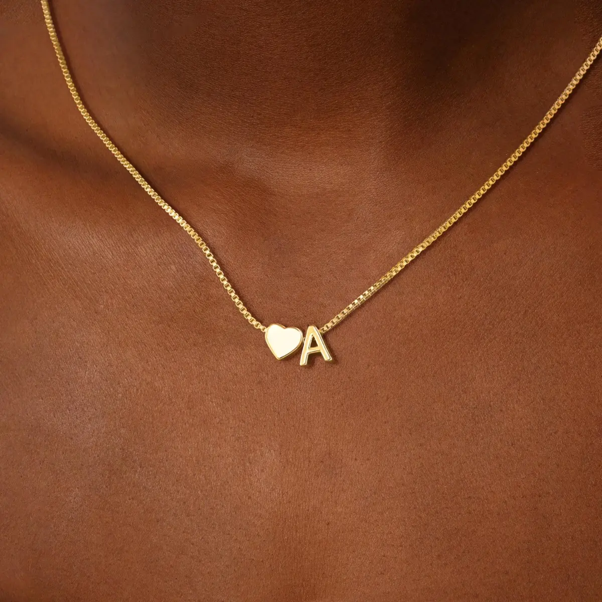 Dainty Heart and A-Z Initial Letter Necklace for Women - Personalized Monogram Pendant, TikTok Viral Holiday & Birthday Gift