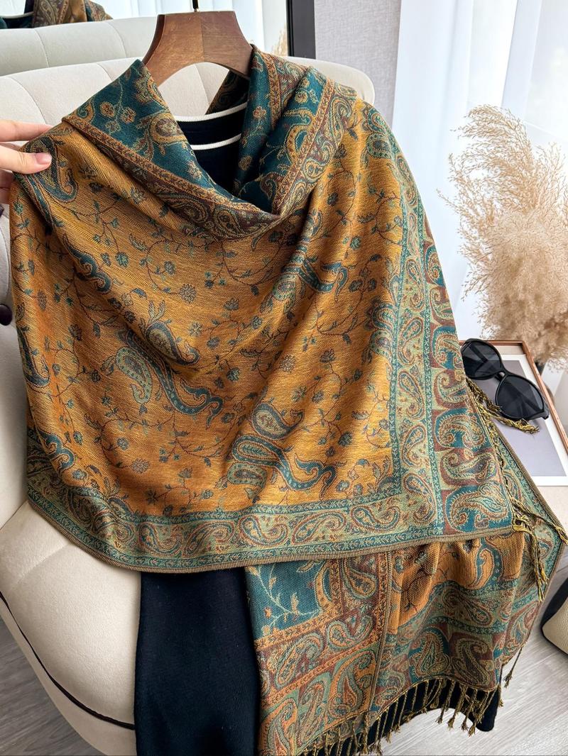 1 Bohemian headscarf, paisley-designed shawl, lightweight texture, beautiful Pashmina shawl, long printed scarf