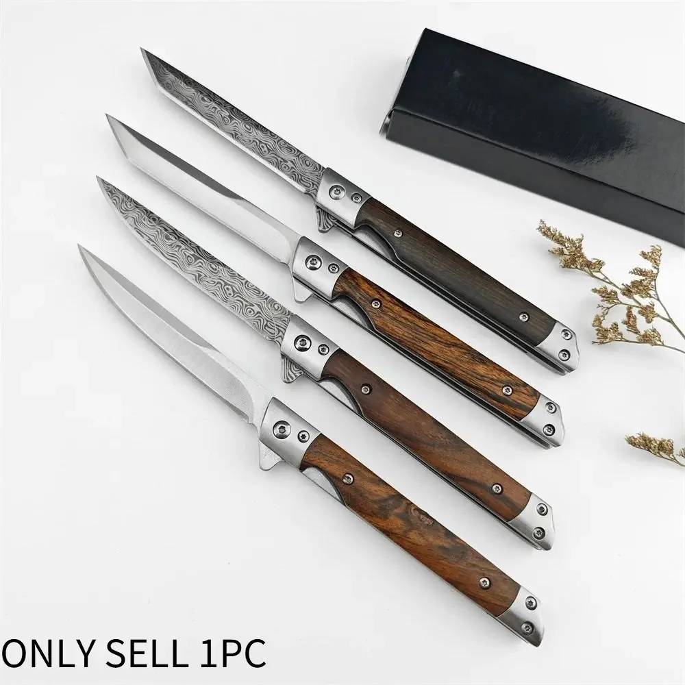 Four models Portable Mini Damascus-Pattern Folding Pen Knife  Outdoor Knife Pocket Knife Slim Blade Practical Camping Tool Outdoor Survival Tools Holiday Gifts
