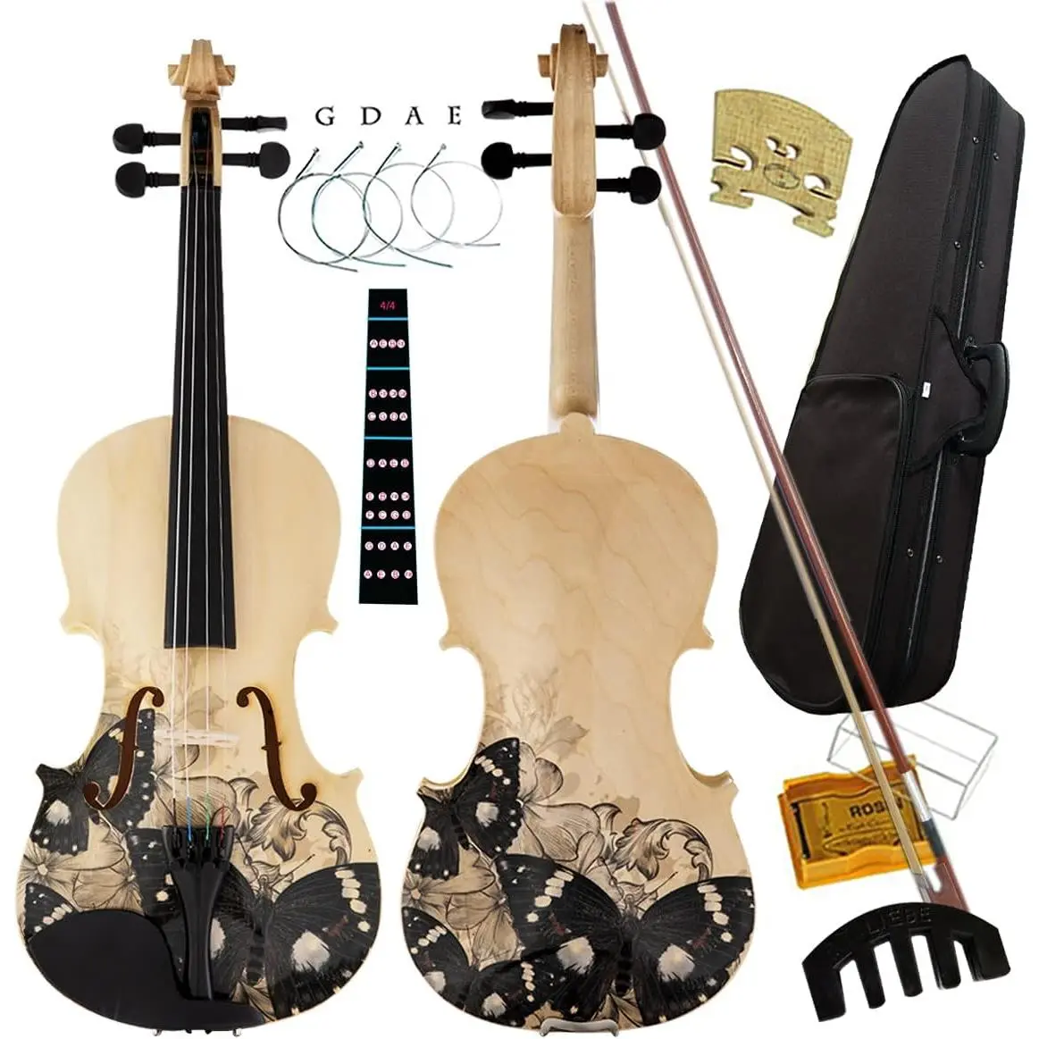 Distinctive Artistic Violin Set Designed for Beginners/Students/adults with Hard Case,Bow,Extra Strings (4/4/Full-size)