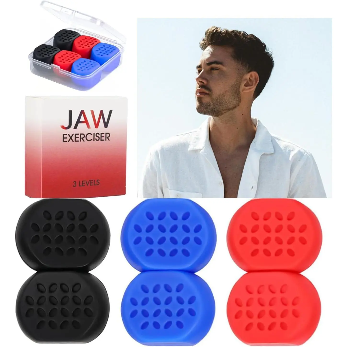 6pc Jaw Exerciser Ball Jawline Jaw Tooth Train for Man&Woman Enhancing Gum Double Chin Exerciser Jawline Gum Enhance Your Facial Appearance Strong Nack Workout Mouth Ball for Jaw