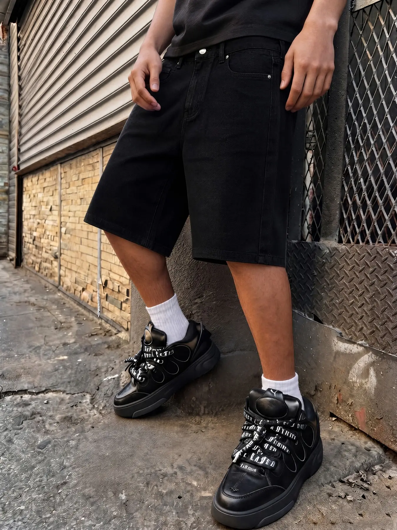 Men's Loose-Fit Denim Shorts, Comfortable Denim Fabric, Simple and Versatile, Perfect for Daily Wear, All-Seasons Button Fly Jeans, Streetwear