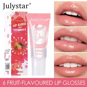 Six Fruit Transparent Lip Gloss, Moisturizing Repair Dry Lips, Non-Sticky Hydrating Lip Balm, Full-Body Glassy Finish, No Color Lip Gloss