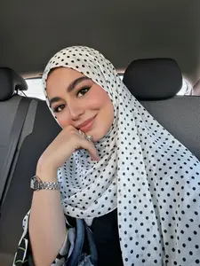 Classic Polka Dot Fashion Headscarf, Summer Muslim Hijab, Lightweight Breathable Scarf, Essential Daily Wear Accessory
