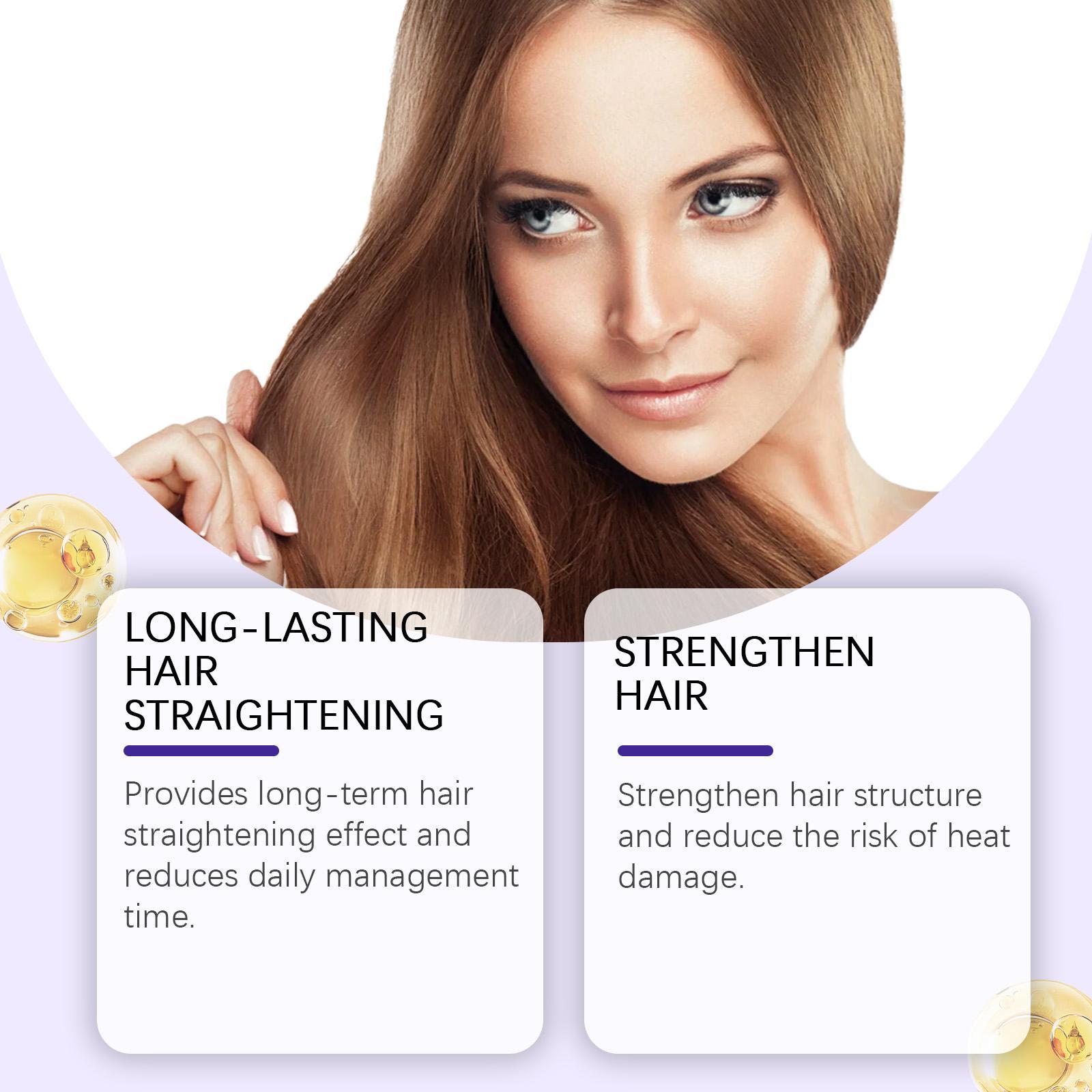 Anti-Frizz Hair Smoothing Cream - Protein Treatment for Damaged & Dry Hair - Achieve Salon Straight Hair in Minutes