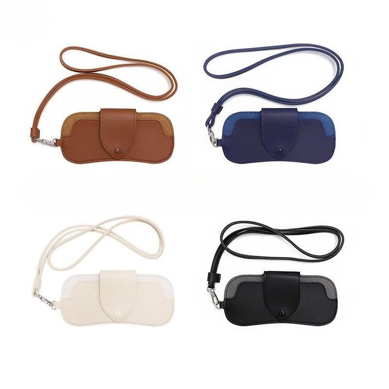 PU Leather Neck Glasses Case – Portable Hanging Eyewear Pouch, Scratch-Proof Sunglasses Holder for Travel