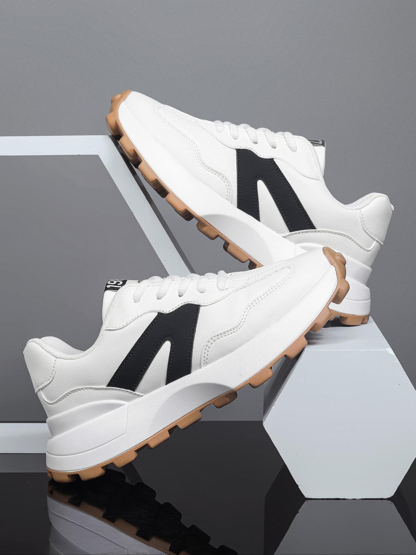 Girl's Fashionable Patchwork Design Lace Up Sneakers, Casual Comfortable Breathable Sporty Running Shoes, All-match Basic Shoes for Daily Wear