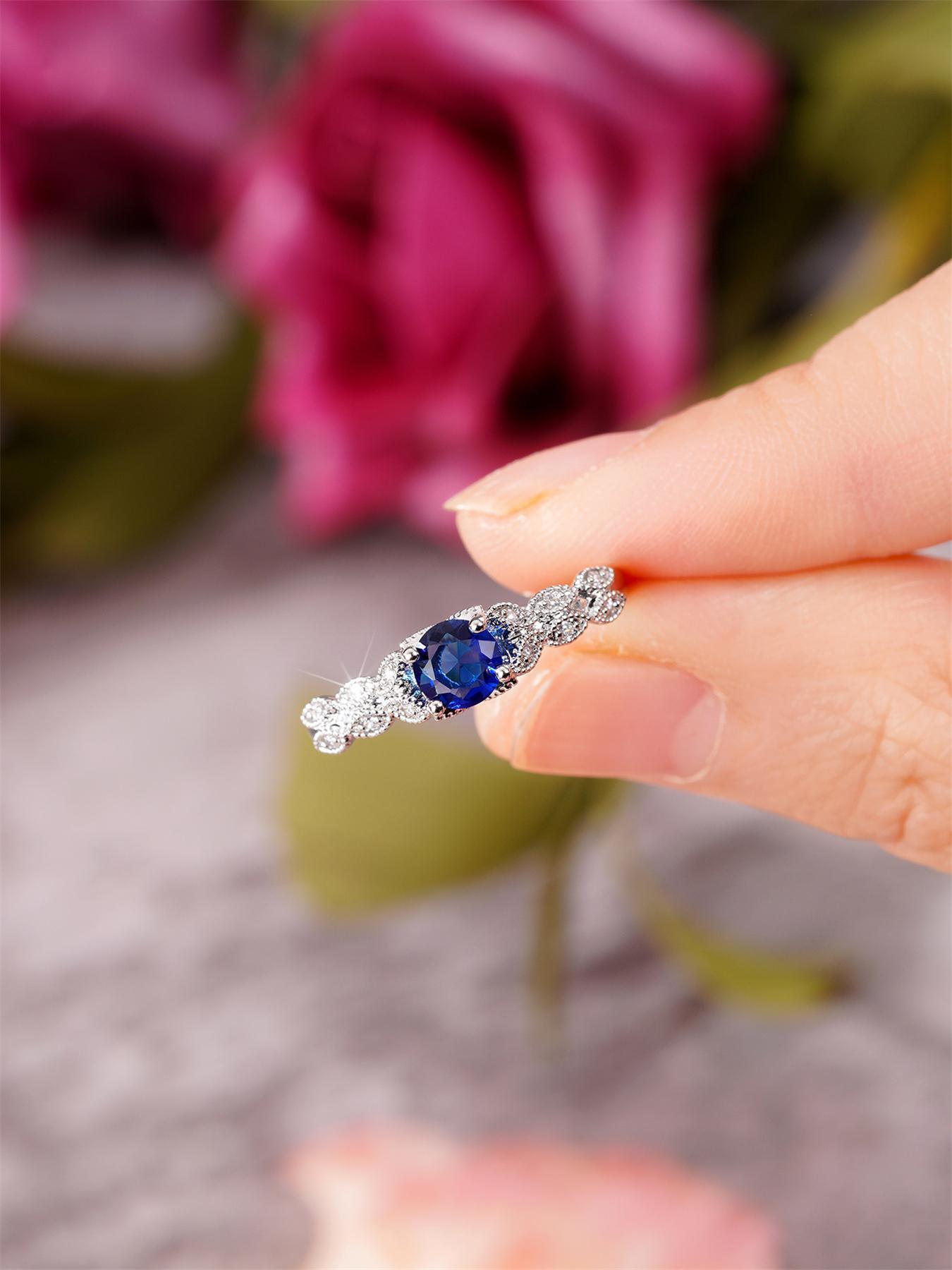 Artificial Gemstone Ring, Elegant Engagement Ring, Solitaire Engagement Ring, Fashion Accessories for Women & Girls, Trendy All-match & Exquisite Jewelry for Birthday Gift, Fashion Engagement Rings, Anniversary Ring