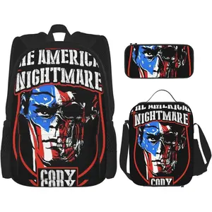 Cody Rhodes Backpack 3 Pieces Set With Lunch Bag And Pencil Case Combination for Work/Sport/Picnic Casual Laptop Backpack Travel Daypack Stationery Bag