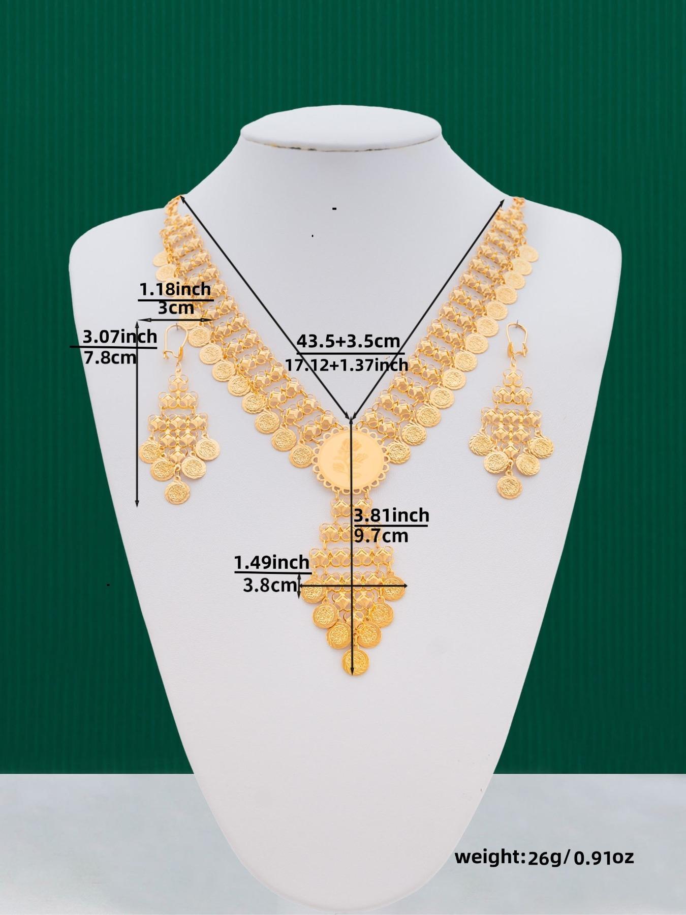 Women's Elegant Geometric Design Fashionable Jewelry Set, Fashion Necklace & Dangle Earrings, Trendy All-match & Exquisite Jewelry Set for Birthday Gift