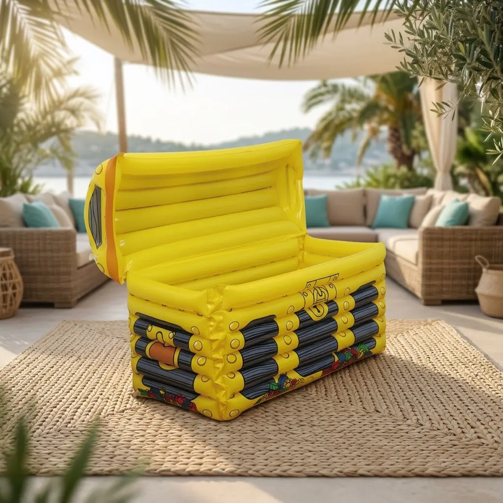 Pirate Chest Inflatable Cooler Box, Perfect for Parties, Picnics, Camping, Beach Trips, Large Capacity, Ideal for Food and Drinks