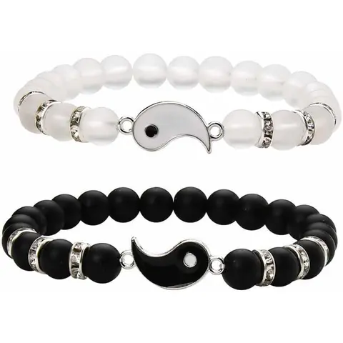 Exquisite Matching BF and GF Bracelets - Unisex Romantic Accessories, 10x7cm Festive Party Gift for Birthdays & V-Day, Wedding Anniversary Supplies (Home & Party Bags Inclusions)