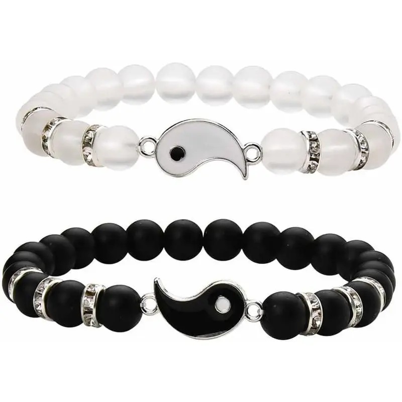 Exquisite Matching BF and GF Bracelets - Unisex Romantic Accessories, 10x7cm Festive Party Gift for Birthdays & V-Day, Wedding Anniversary Supplies (Home & Party Bags Inclusions)