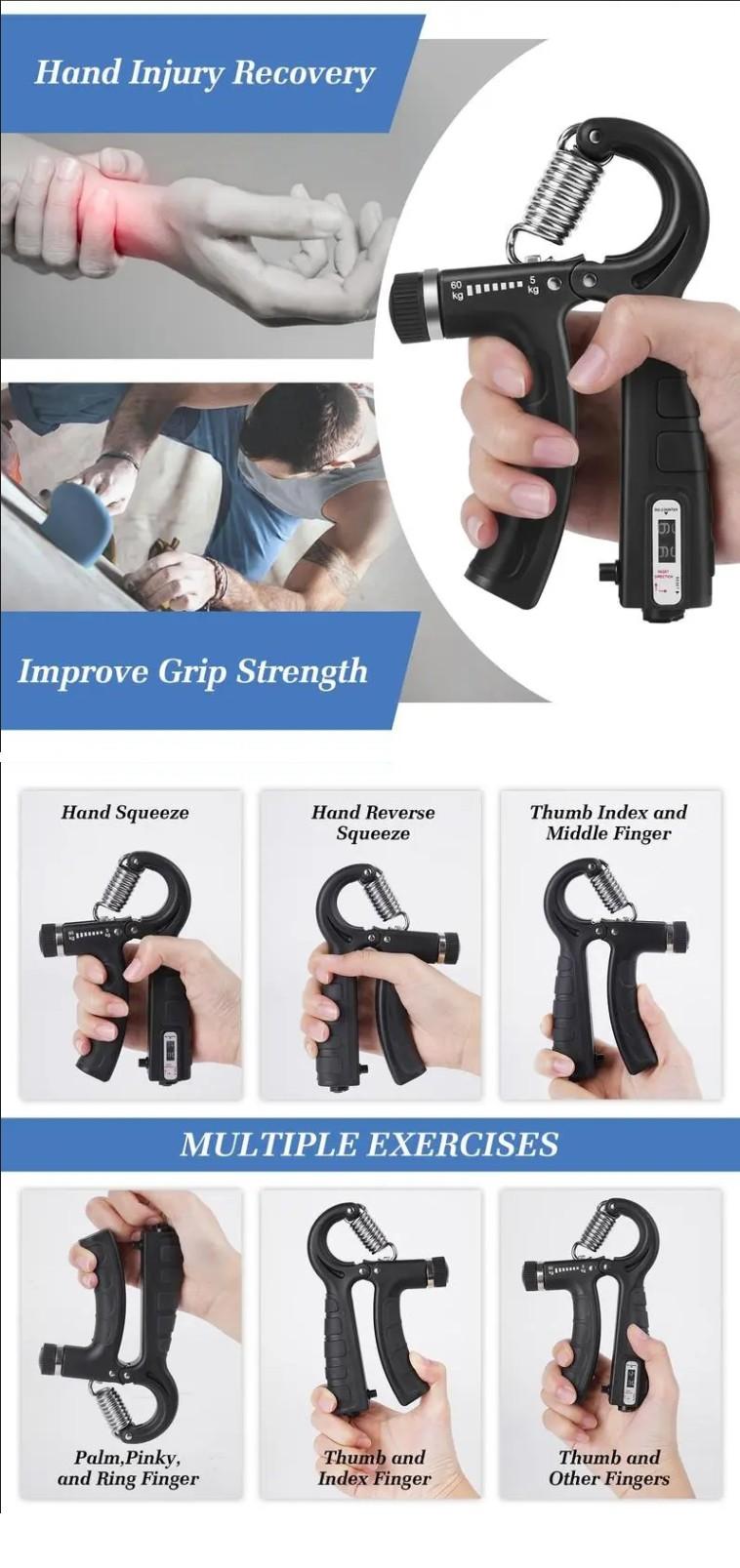 All-in-One Grip Strength Trainer 5Pcs Hand Exerciser Kit for Men Women Forearm Training with Compact Size and Easy Storage Solution