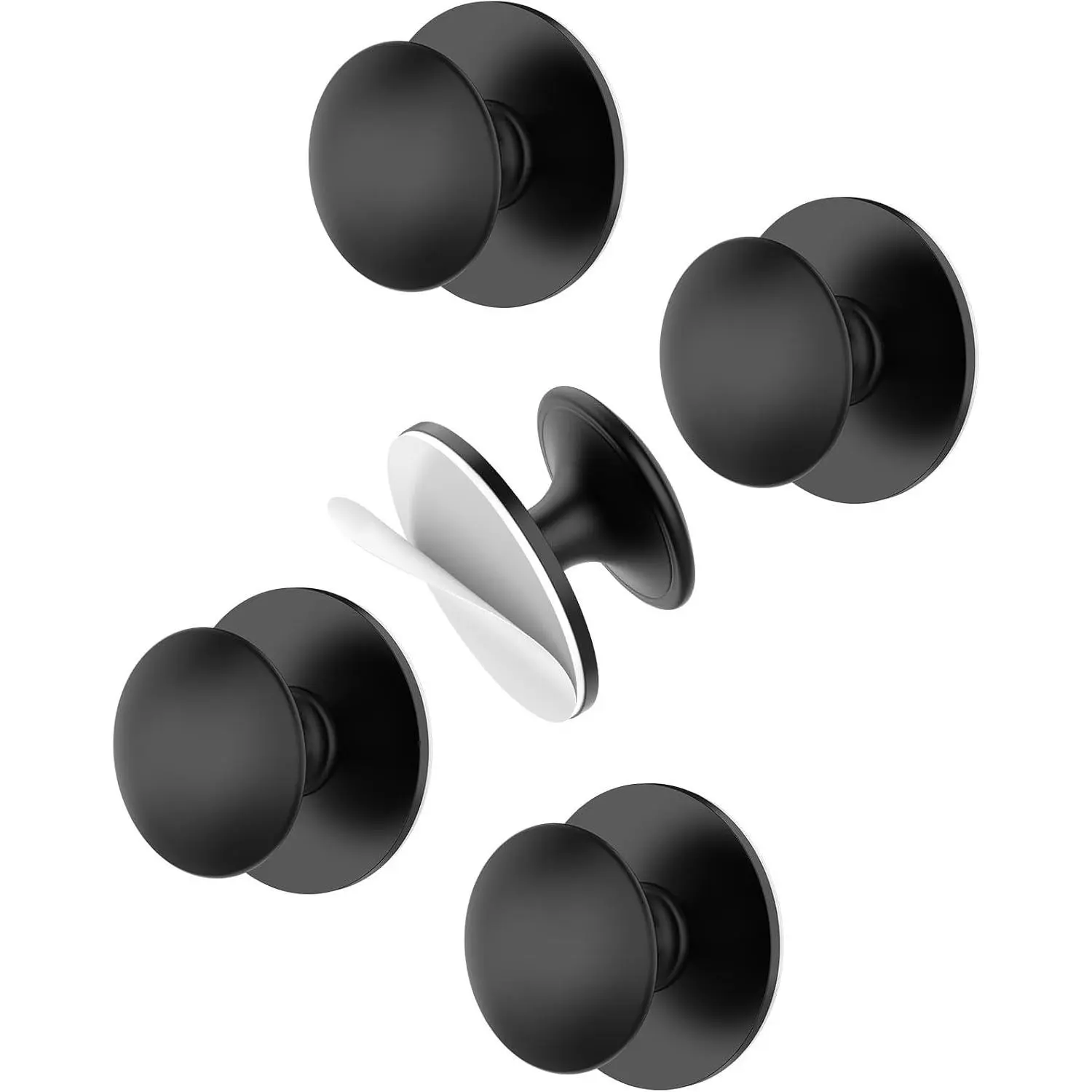 40 Pack Black Self-Adhesive Cabinet Knobs, Self-Stick Hardware Kitchen Cabinet Handles, No-Punch Peel and Stick Drawer Knobs for Refrigerators, Dressers, Windows, Closets