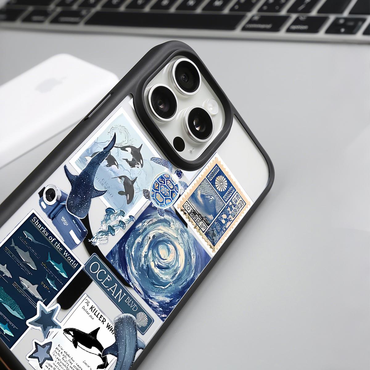 Whale Shark Pattern Clear Magnetic Phone Case, Compatible with MagSafe Silicone Bumper Protective Cover For iPhone X 11 12 13 14 15 16 17 Pro Max Plus