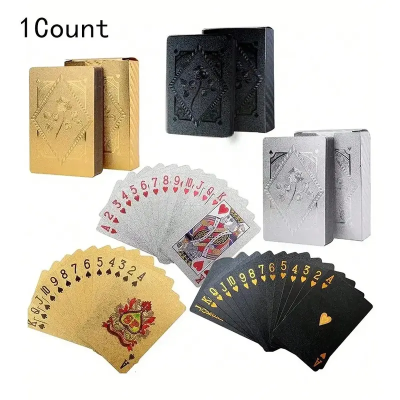Waterproof Plastic Playing Cards, Card Set, 55-Card Box Funny Card Game Funny Rose Print for Teenagers and Adults, Ideal Party Game and Outdoor Activity, Card Games For Teens