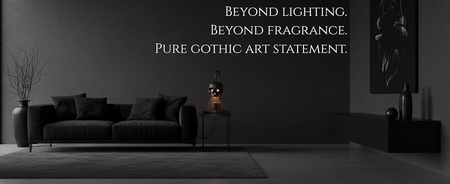 Skull Candle Warmer Lamp with Timer & Dimmer – Adjustable Height Gothic Candle Lamp (Candles Not Included)