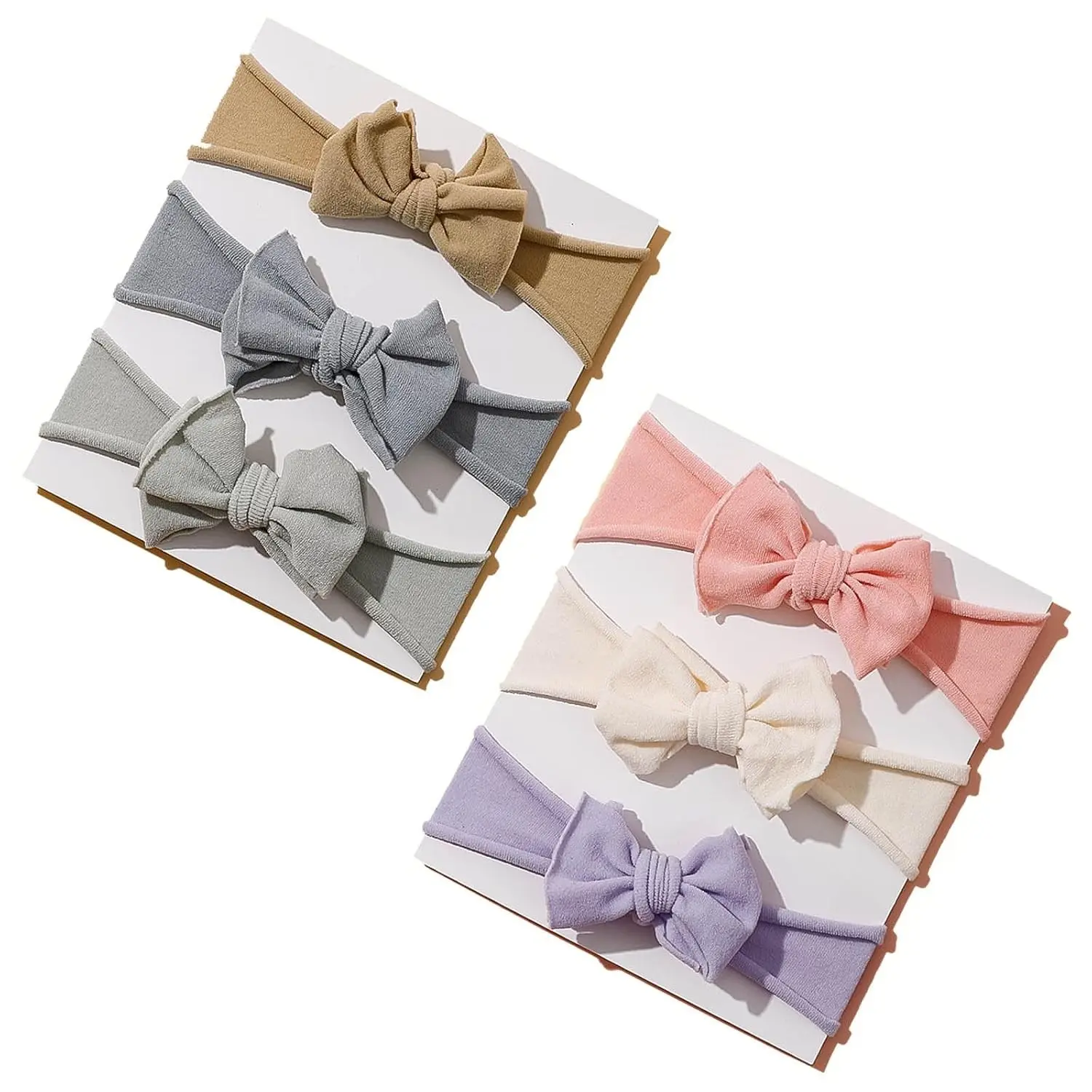6pcs Baby Girl Hairbands, Soft Nylon Headbands with Knot Baby Bows, Double Layer Super Soft Elastic Stretchy Hair Accessories Gift for Newborn Infant Toddlers Kids, Multicoloured(Gift)
