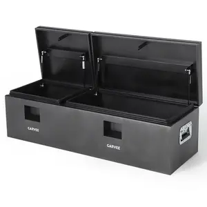 Steel Truck Bed Tool Box, Truck  Tool Box with Side Handle, Waterproof Trailer Storage Tool Box Chest Box Organizer