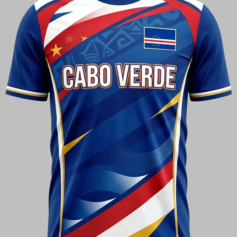Cape Verde 'miracle Star' Match Supporter Shirt, Daily Training Wear, Comfortable and Breathable, Slim-Fitting Short T-Shirt