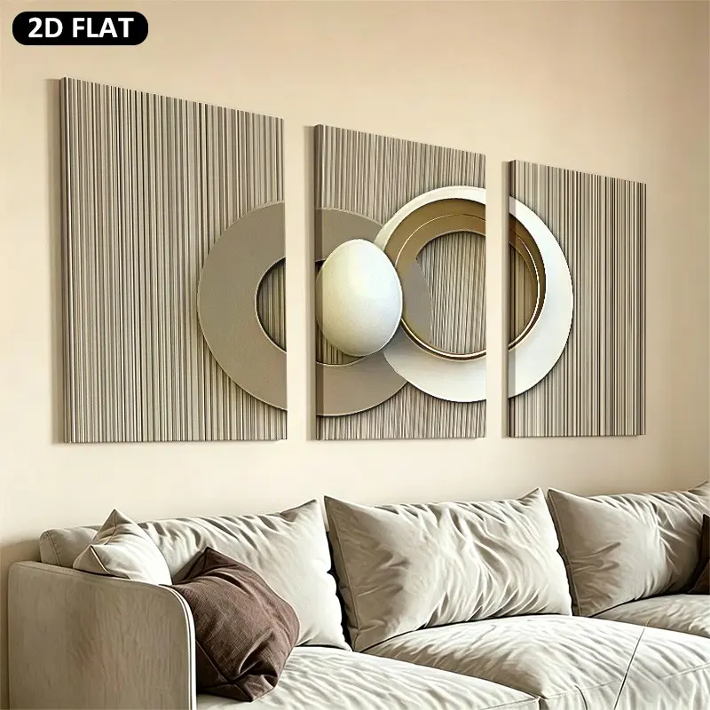 2D Flat, 2D/Flat, Three Framed Decorative Artworks And Wooden Frame Posters Are Not 3D.Modern cool design canvas home wall decoration painting artEgg RingsHome Decor Canvas Art Living Room Bedroom Mural Poster Decoration Gift