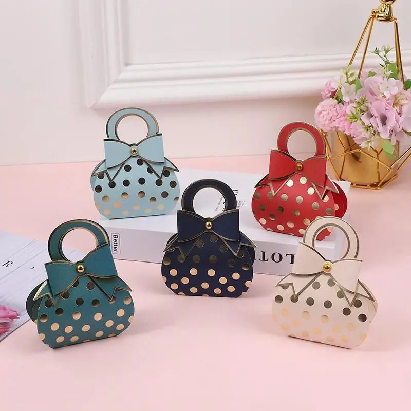 20-Pack Elegant Polka Dot Mini Gift Boxes, Bow, Multicolor Paper Candy Boxes, Wedding, Valentine's Day, Valentines Boxes, Birthday, Party Decor