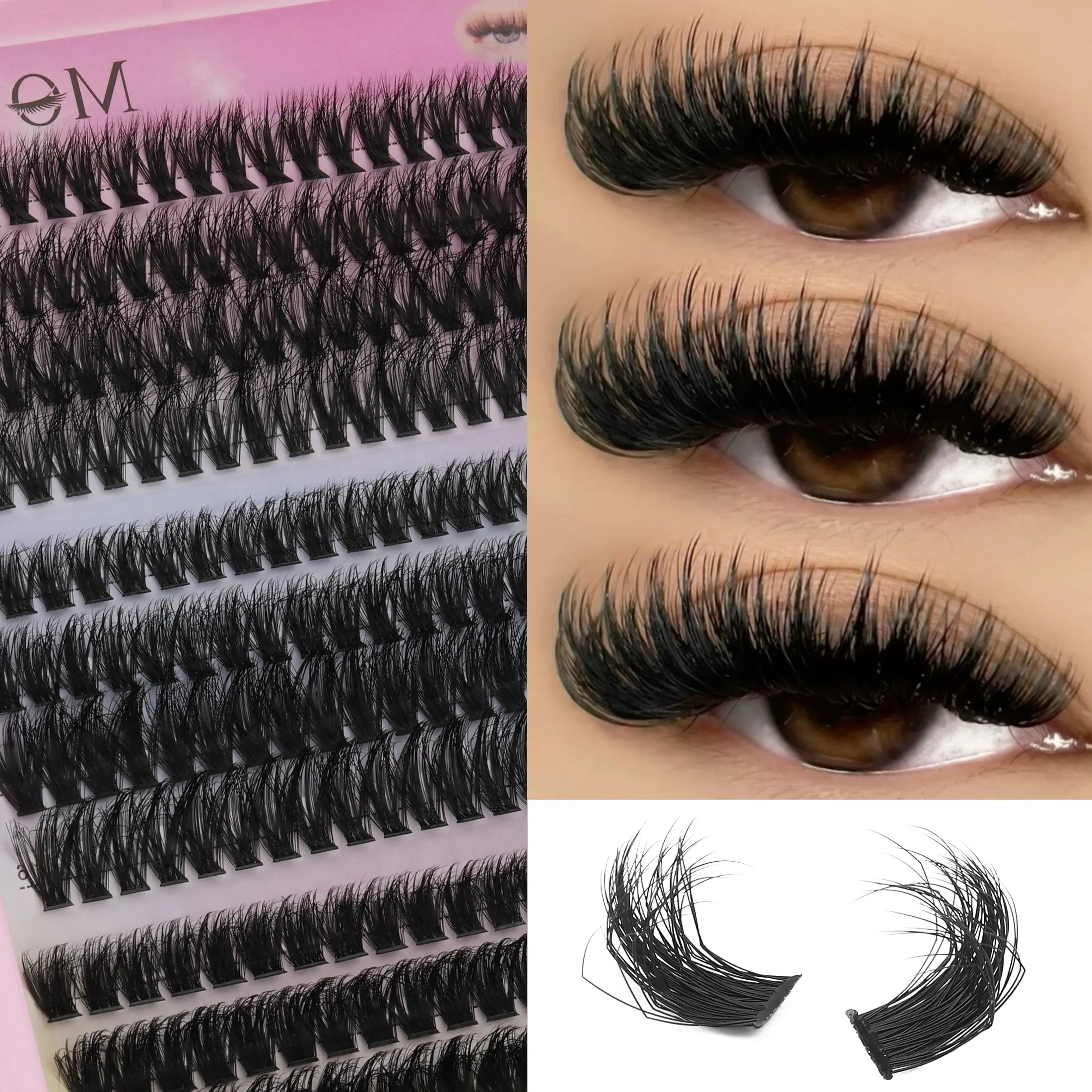 240pcs False Lashes Set, 50D/60D/80D Curvature, 8-18mm Options, DIY Natural Lightweight Voluminous Lashes, Perfect for Beginners & Events