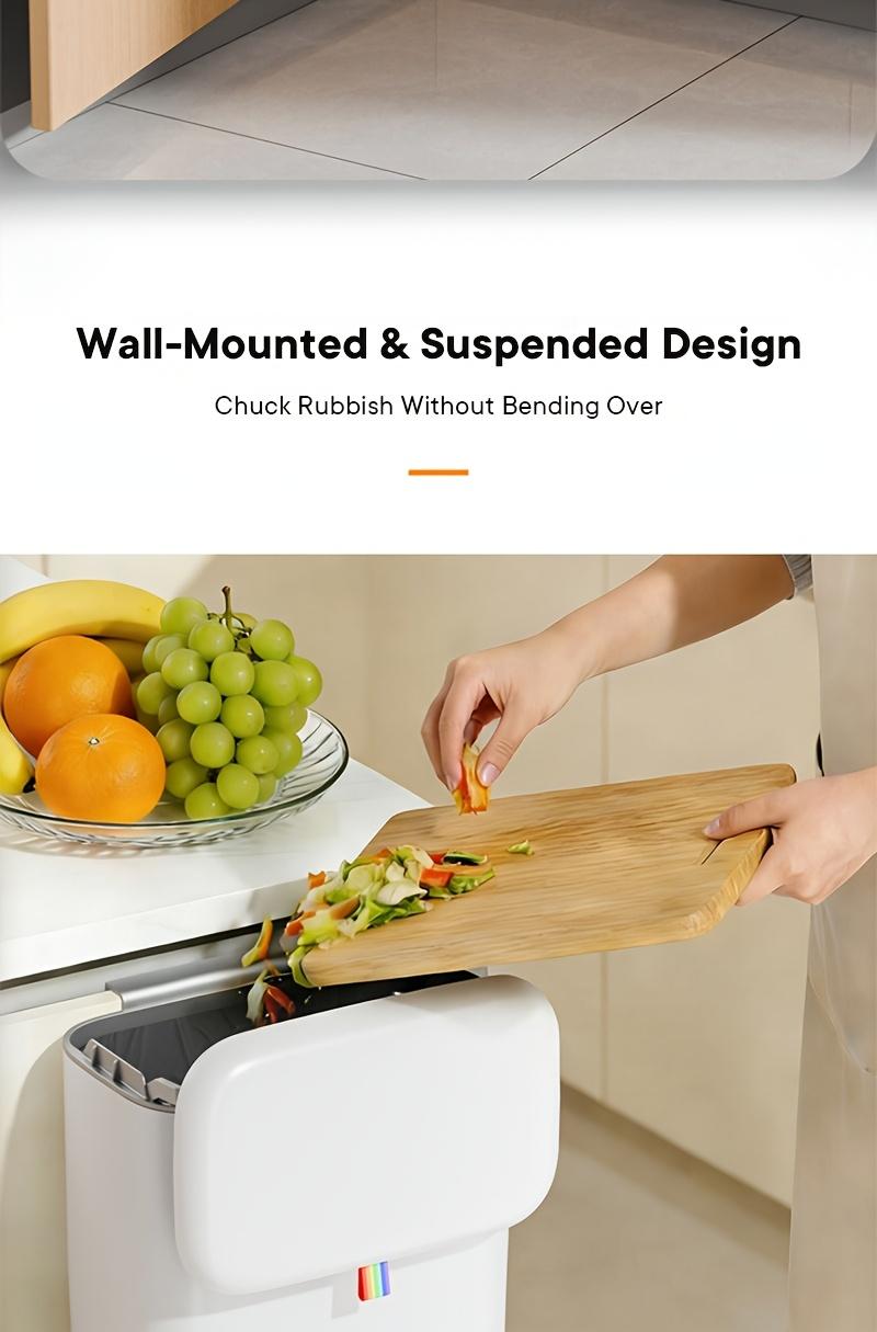 Wall-Mounted Waste Bin, No Need to Bend Down, Odor-Resistant Covered Trash Can, Large Capacity Hanging Waste Container, Modern Minimalist Design for Home Use