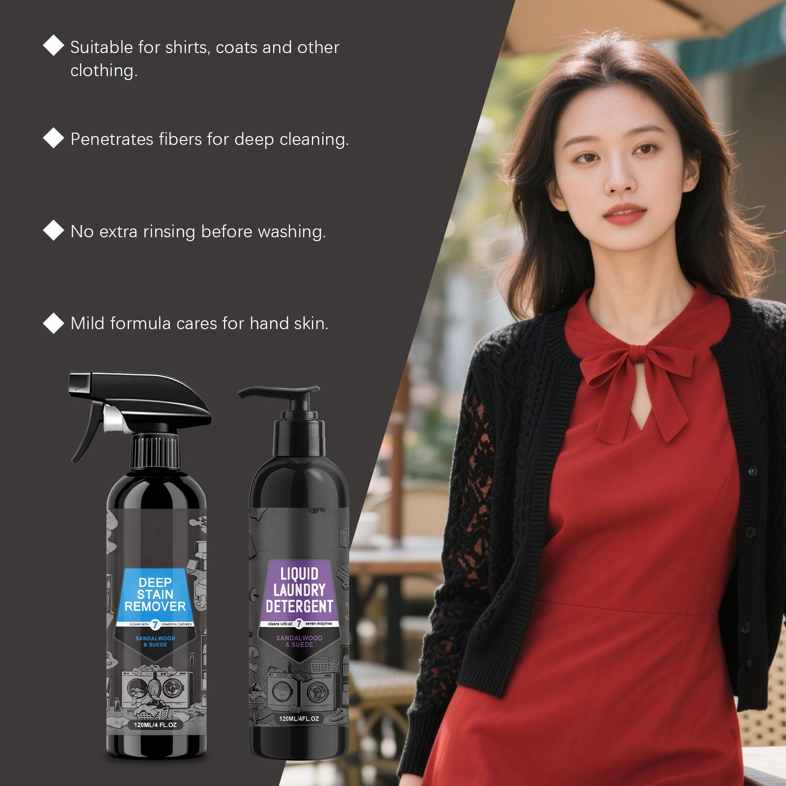 Clothing detergent gently removes stains and oil, cleans and renews clothes, provides convenient daily care and washing