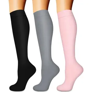 Compression Socks for Women & Men (3 pairs) - Best Support for Nurses, Running, Hiking, Recovery & Flight Socks