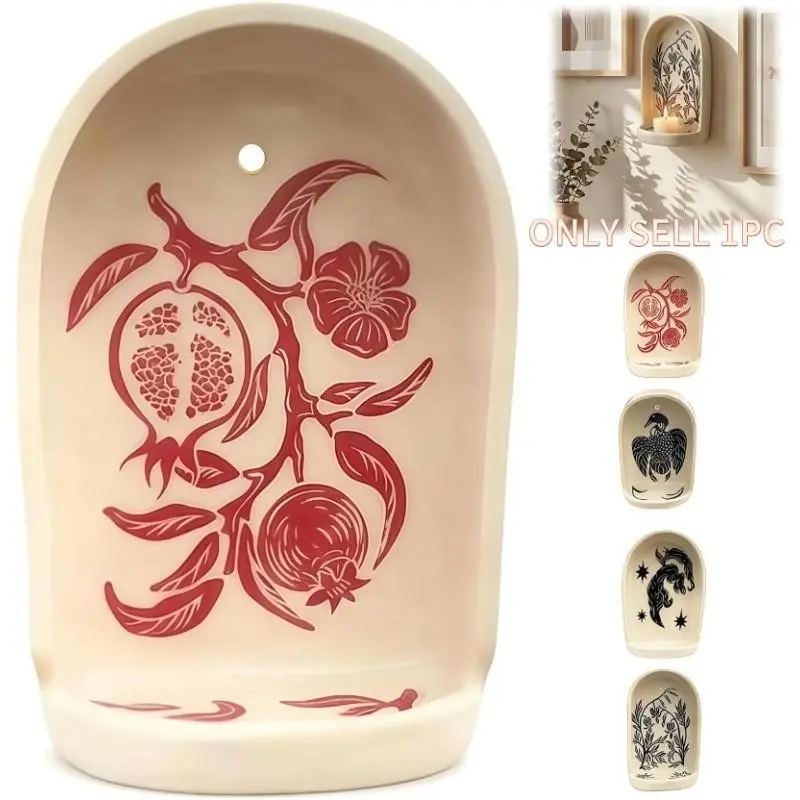 Handmade Ceramic Candle Holder and Jewelry Stand Altar, Wall Niche Series, Meditation Display, Artistic Decoration, Gift for Mediation, Candle stands