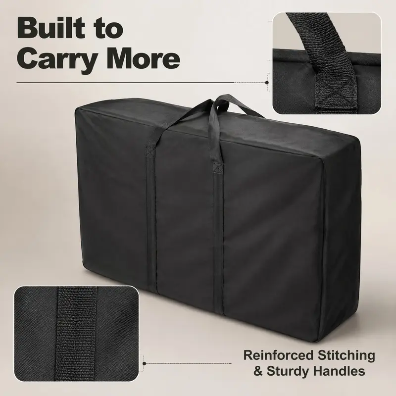Oxford Cloth Large Moving Storage Bag With/Without Buckle Heavy Duty Waterproof Quilt Clothes Organizer Handbag Home Travel Luggage Packing Bag Black Gray Brown