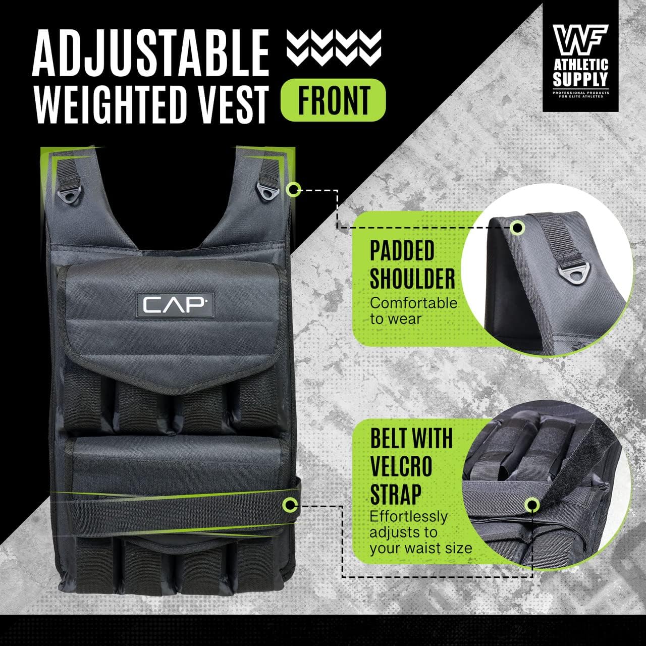 50 Lbs Adjustable Weighted Vest Suitable for Strength Training, Sports and Running, Body Weight Vest Suitable for Men and Women, Weighted Jacket with Removable Weight, Normal Length