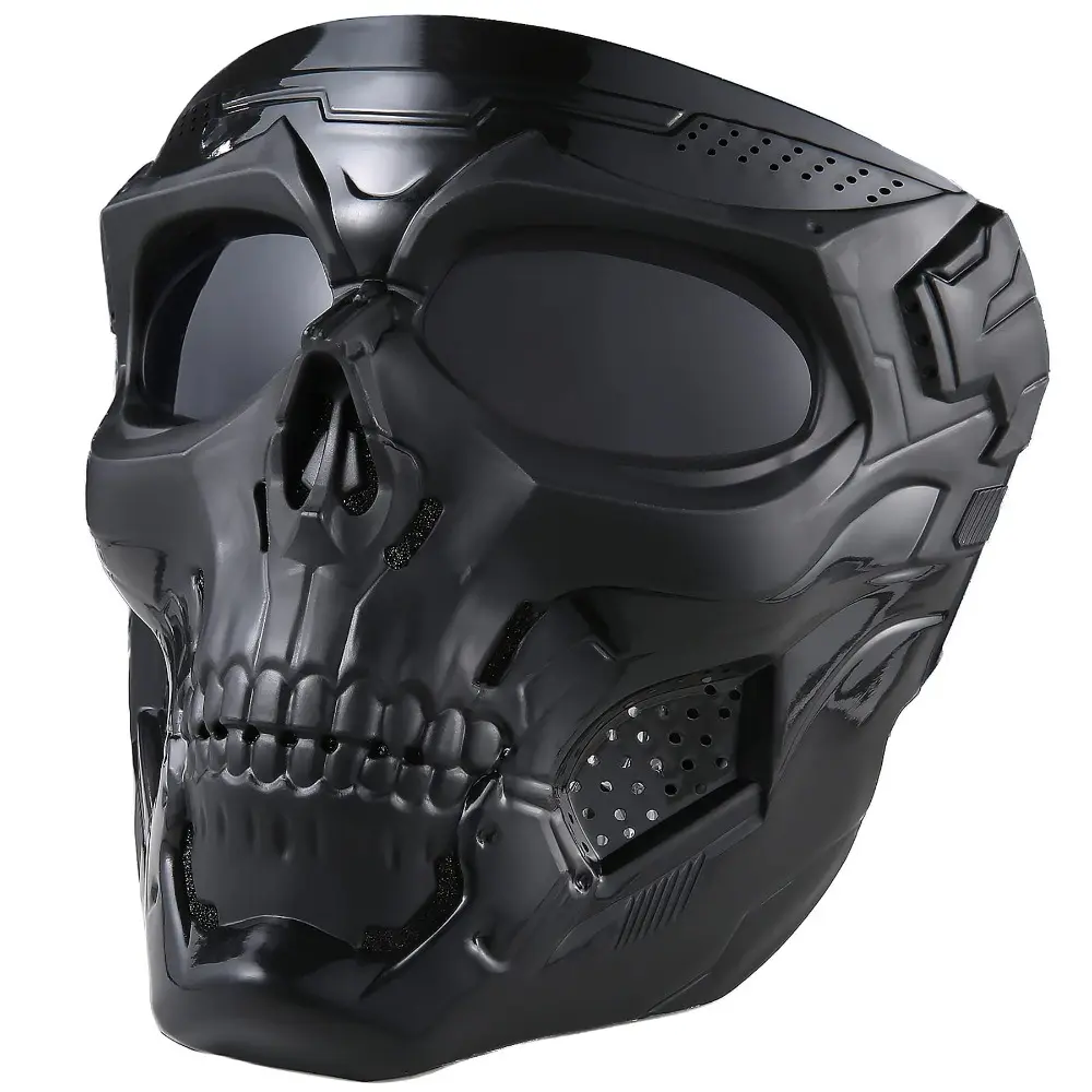 Skull Face Mask Goggles, Retro Harley Full Face Goggles, Adjustable Dustproof Outdoor Riding Goggles for Motorcycle, Motorcycle Protective Gear, Motorcycle Accessories, Daily Leisure, Film Props & Halloween Gift