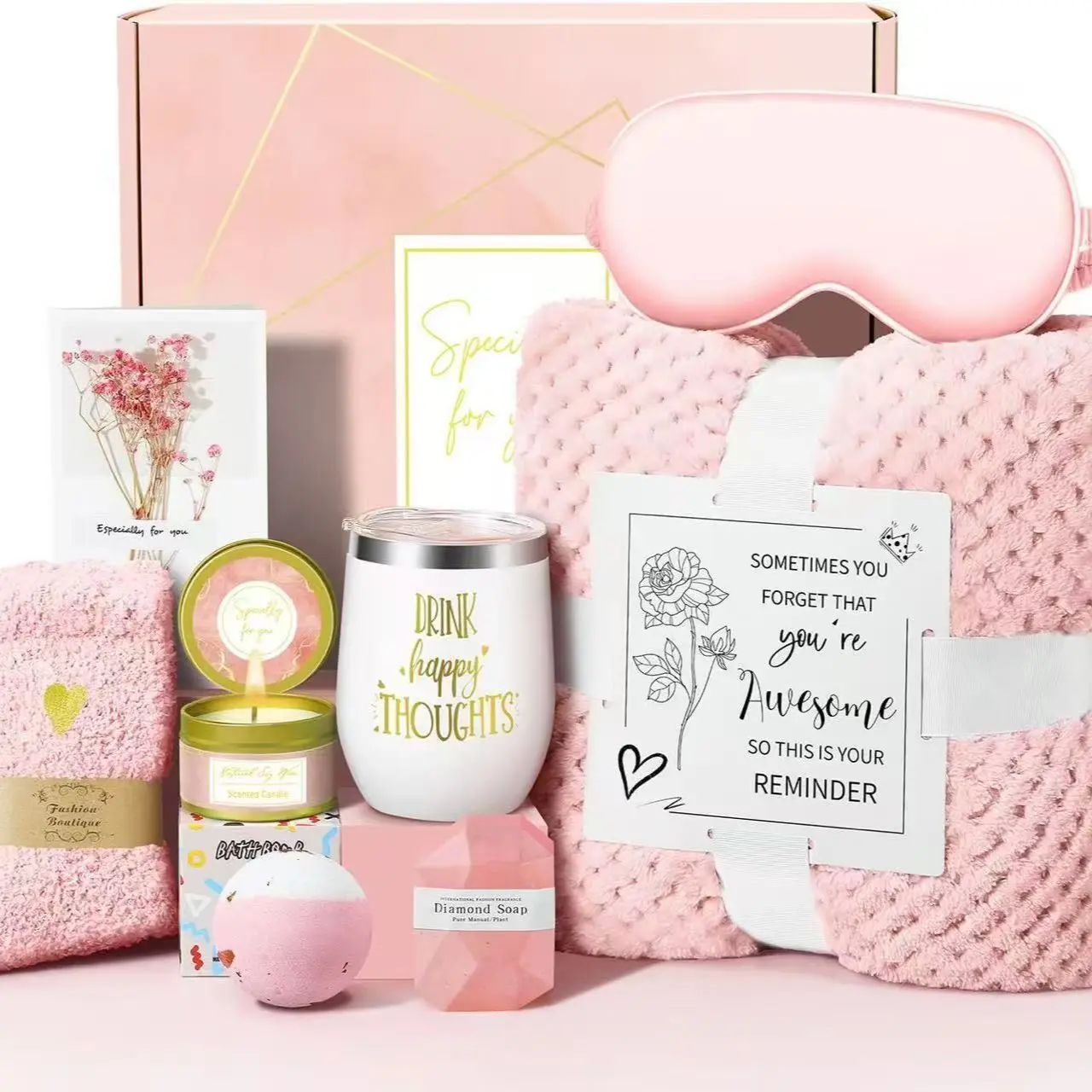 Friendship Self-Care Gift Basket, Lavender Essential for Women, Perfect Thank You Gift for Mom Sister Nurse Teacher Best Friend
