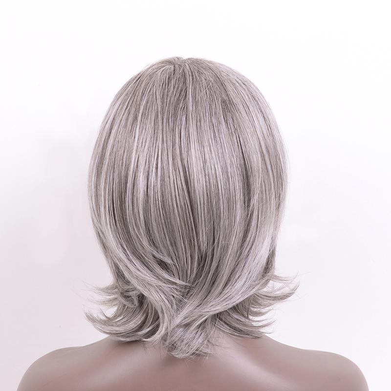 Gray Wigs for Women Grey Silver Medium Length Layered Wig with Curtain Bangs Glueless Natural Looking Mixed Wigs for Thinning Hair Daily and Cosplay(Black Mixed Grey Siler) Gray Wigs for Women Grey Silver Medium Length Layered Wig with Curtain Bangs Glueless Natural Looking Mixed Wigs for Thinning Hair Daily and Cosplay(Black Mixed Grey Siler)