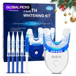 LED Teeth Whitening Kit, 1 Set with LED Accelerator Light and Carbamide Peroxide Gel, Safe and Effective Enamel-Friendly Dental Care Set #GLOBAL PICKS