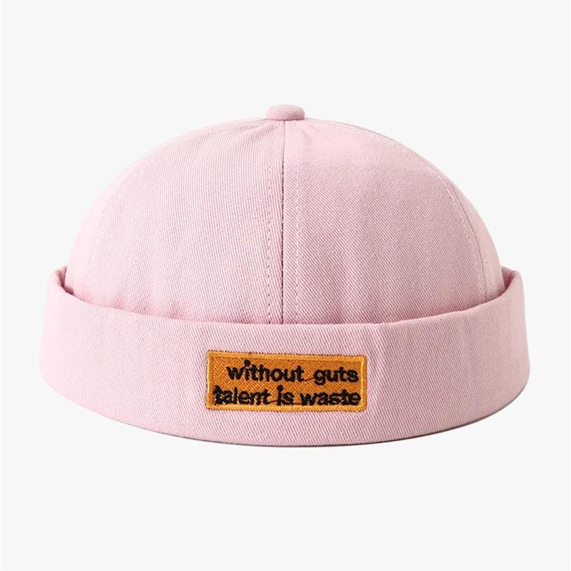 Classic Letter Embroidery Docker Brimless Cap Hat Retro Street Style Spring Summer Outdoor Unisex Adjustable Skullcap Gorras Y2K